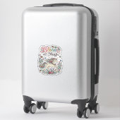 Sticker Licorne Fleurir avec la Typographie Vectorielle Pr (Sur valise)
