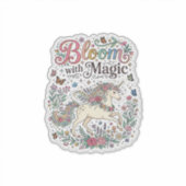 Sticker Licorne Fleurir avec la Typographie Vectorielle Pr (Devant)