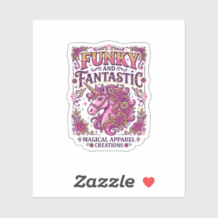 Sticker Licorne funky et fantastique design stylé Zazzle_