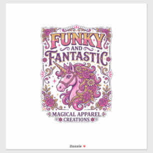 Sticker Licorne funky et fantastique design zazzle stylé_