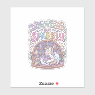 Sticker Licorne Introvertie mais Originale Blanche Étincel