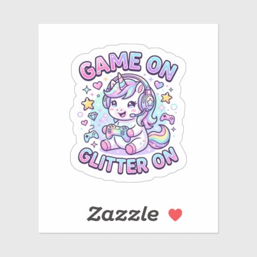 Sticker Licorne Jeu Sur Paillettes Sur Graphisme Marchandi (Feuille)