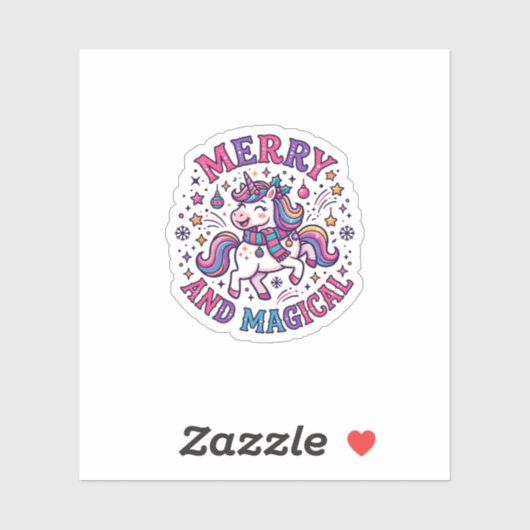 Sticker Licorne Joyeuse et Magique (Feuille)