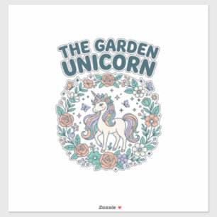 Sticker Licorne Le Jardin Licorne T-Shirt Design Tendance_