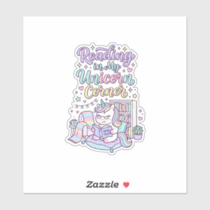 Sticker Licorne lisant dans mon coin licorne T-shirt paste