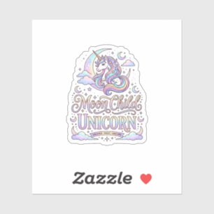 Sticker Licorne Lune Enfant Licorne Conception Originale Z