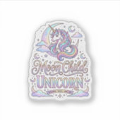 Sticker Licorne Lune Enfant Licorne Conception Originale Z (Devant)
