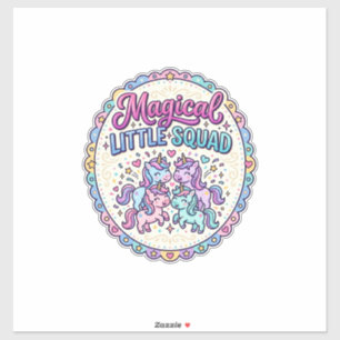 Sticker Licorne Magical Little Squad Prêt pour le POD Vête