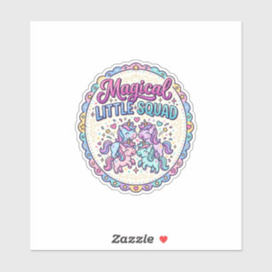 Sticker Licorne Magical Little Squad Prêt pour le POD Vête