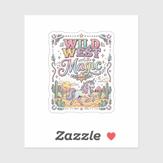 Sticker Licorne Magie Far West Original (Feuille)