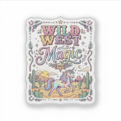 Sticker Licorne Magie Far West Original (Devant)