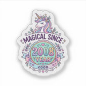 Sticker Licorne Magique Depuis Année Conception Graphique (Devant)