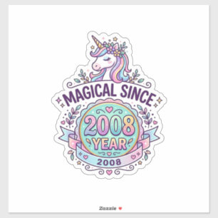 Sticker Licorne Magique Depuis Année Graphisme Zazzle D
