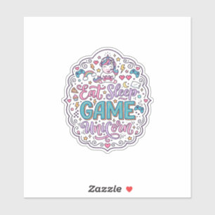 Sticker Licorne Manger Dormir Jeu Licorne Impression Ludiq