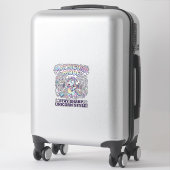 Sticker Licorne Mathicorne Mode Charmant Fond Blanc D (Sur valise)