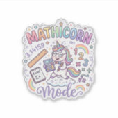 Sticker Licorne Mathicorne Mode Typographie Adorable Desig (Devant)