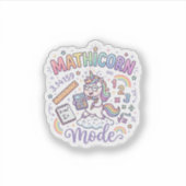 Sticker Licorne Mathicorne Mode Typographie Adorable Desig (Devant)