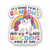 Sticker licorne mignonne arc-en-ciel drôle (Recto)