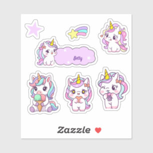 Sticker Licorne Mignonne Personnalisée