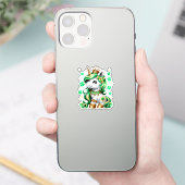 Sticker Licorne Mignonne Trèfle St Patrick (Téléphone)