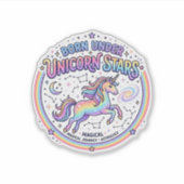 Sticker Licorne née sous les étoiles de licorne Impression (Devant)