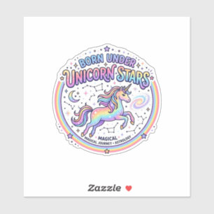 Sticker Licorne née sous les étoiles de licorne Impression