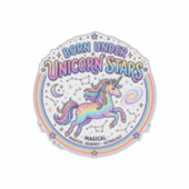 Sticker Licorne née sous les étoiles de licorne Impression (Devant)
