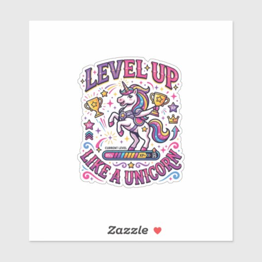 Sticker Licorne Niveau Supérieur Comme une Licorne Commerc (Feuille)