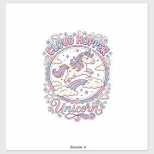Sticker Licorne Nuage Sauteur Licorne Ludique Cadeau Migno