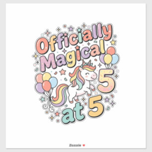 Sticker Licorne officiellement magique à 5 conceptions bla