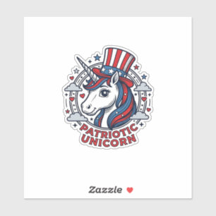 Sticker Licorne Patriotique Gravure Vintage Graphique_1