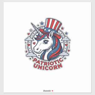 Sticker Licorne Patriotique Gravure Vintage Graphique_1