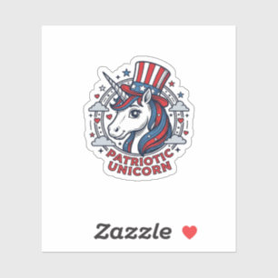 Sticker Licorne Patriotique Gravure Vintage Graphique_1