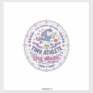 Sticker Licorne Petit Athlète Grande Magie Imprimé ludique