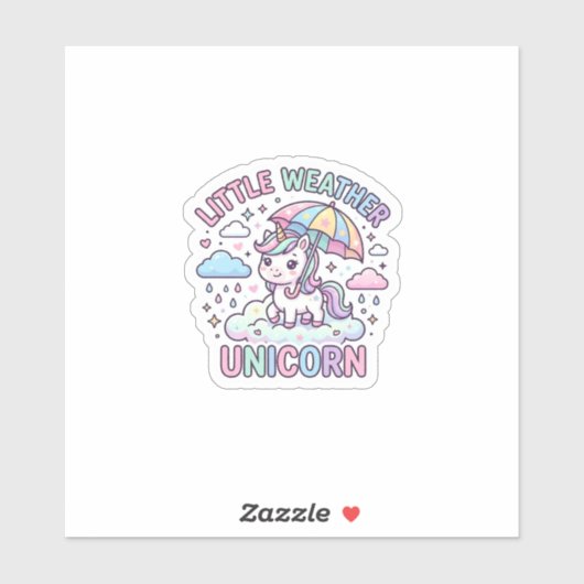 Sticker Licorne Petite Licorne Météo Conception Graphique (Feuille)