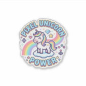 Sticker Licorne Pixel Licorne Puissance Conception Graphiq (Devant)