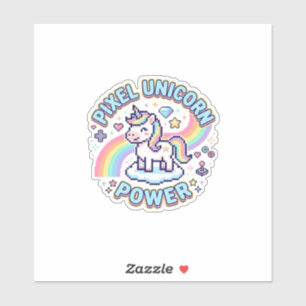 Sticker Licorne Pixel Licorne Puissance Conception Graphiq