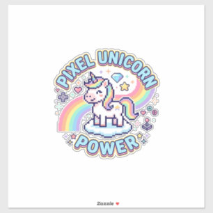 Sticker Licorne Pixel Licorne Puissance Conception Graphiq