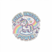 Sticker Licorne Pixel Licorne Puissance Conception Graphiq (Devant)