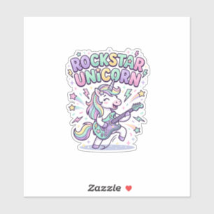 Sticker Licorne Rockstar Licorne Charmant Vêtements Graphi