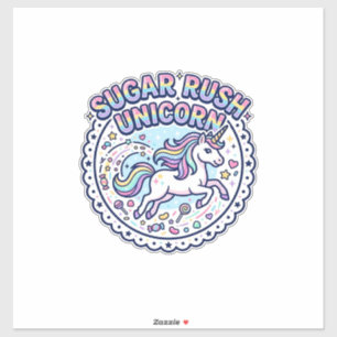 Sticker Licorne Sugar Rush Licorne Drôle Cadeau Mignon Des