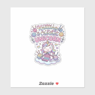 Sticker Licorne Tricot Crochet Licorne Typographie Adorabl