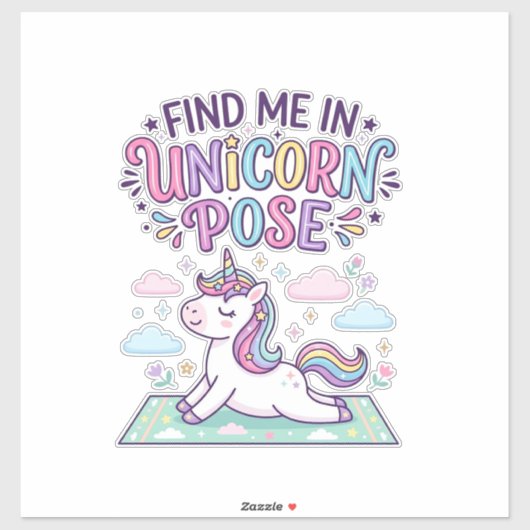 Sticker Licorne Trouvez-moi en Licorne Pose Impression Prê (Feuille)