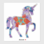 Sticker licorne violette (Feuille)