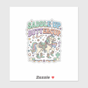 Sticker Licou de licorne papillon typographie kawaii Desi