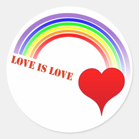 Sticker LIEFDE IS LIEFDE Rainbow Heart design (Voorkant)