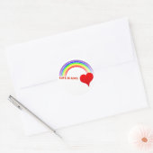 Sticker LIEFDE IS LIEFDE Rainbow Heart design (Envelop)