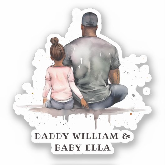 Sticker Lien père et fille noir (4) (Recto)