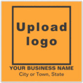 Sticker Lieu d'affaires, Orange Color Grand Carré Vinyl (Devant)