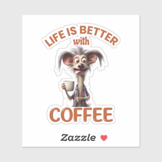 STICKER LIFE IS BETTER WITH A COFFEE, LION (Feuille)